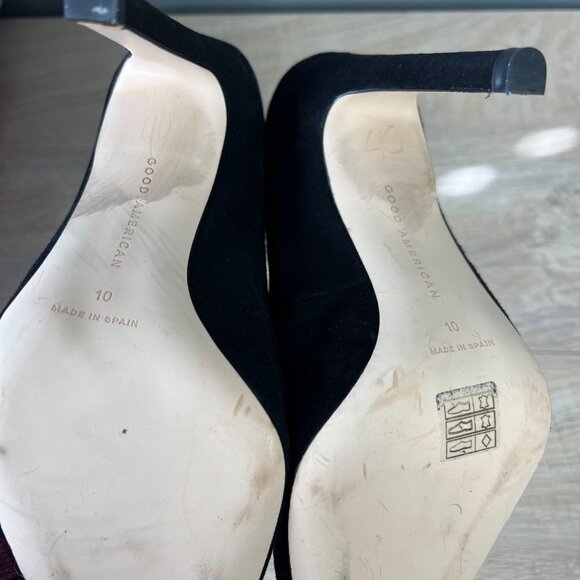 NWOB Good American The Icon Pointed Toe Pump in Black Heels Size GA001 Size 10 - Picture 7 of 8